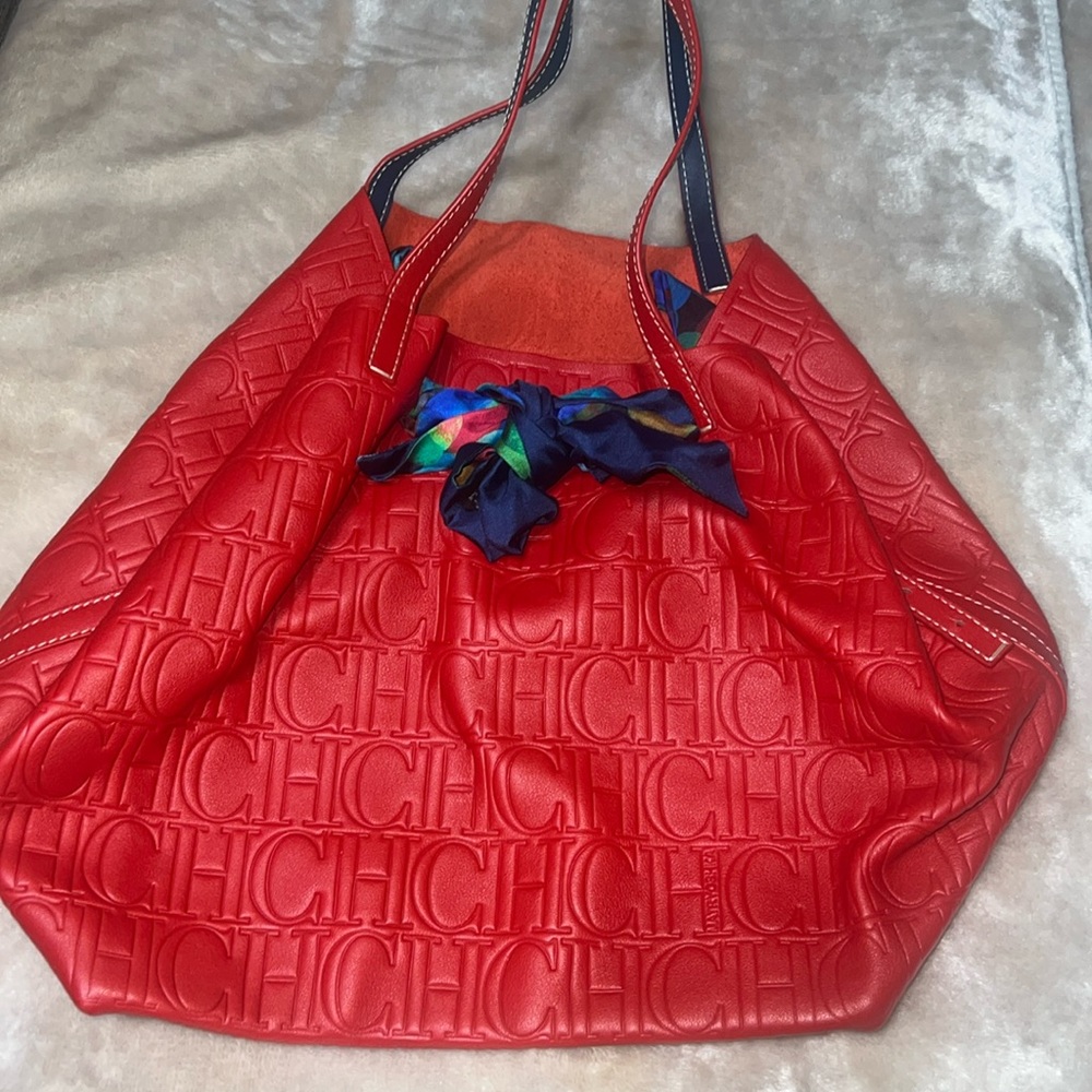 Carolina Herrera red tote like new
